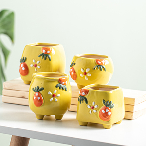 素烧花盆diy绘画多肉盆手绘彩绘手工可陶粗陶透气涂鸦绘花盆套装