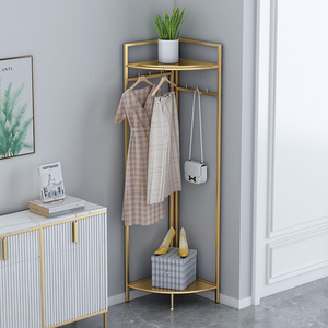 转角挂衣架落地卧室网红客厅墙角衣帽架轻奢拐角立式三角衣服架子