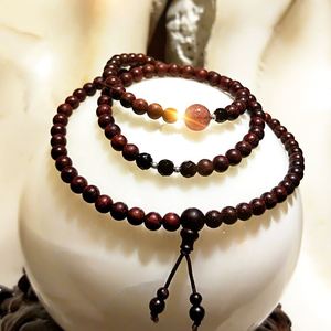 小叶紫檀手串马来西亚锡米胆草莓晶手串06mm天然防辐射水晶手串