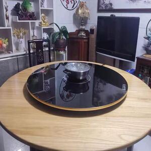 实木实心折叠圆桌面大圆桌面12人15人18人家用圆桌圆形桌折叠餐桌