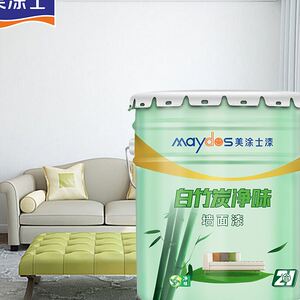 美涂士墙面漆 净味白竹炭二合一乳胶漆内墙 白色环保油漆涂料25kg