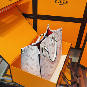 香港ghg 真皮高级感手提大包包女大牌奢侈品通勤大容量单肩托特包