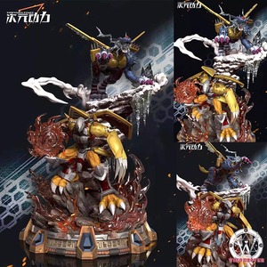 次元动力数码宝贝战斗暴龙兽钢铁加鲁鲁手办gk模型雕像