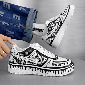 空军一号男鞋aj高帮涂鸦百搭厚底鞋男海贼王联名款冰激凌滑板鞋男