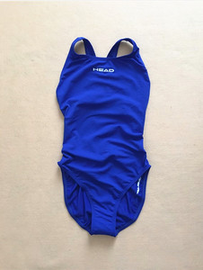 美国女式蓝色高领圆背专业比赛竞技训练运动员连体游泳衣装女