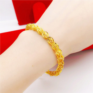 周大福星24k越南沙金999黄金女士手链装饰品首饰凤尾百搭久不掉色