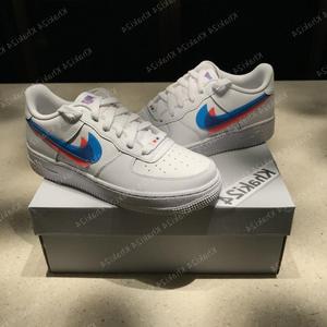耐克 nike air force 1 af1 红蓝双勾 3d眼镜 空军 bv2551-100