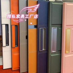 六面车线皮革门全屋定制衣柜门厨房门高端衣柜抽面皮质门板