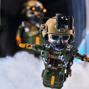 figurebase5寸q版跳伞兵特种兵兵人模型可动手办玩具tm009