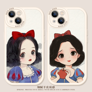 白雪公主苹果13手机壳iphone12卡通11pro人物xs可爱max小羊皮xr新款x