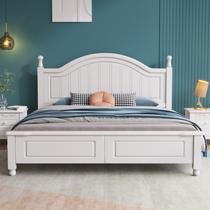 全实木床白色韩式田园双人床公主床现代简约美式欧式气压储物婚床