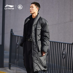 中国李宁2021秋冬潮流发布走秀系列长羽绒服男士立领宽松运动服