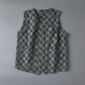 ing&lv/缨旅复古水洗工装穿搭牛仔背心男外穿日系无袖坎肩马甲潮