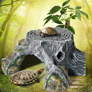 晒龟台乌龟晒台爬台深水浮岛坡晒背龟缸造景躲避洞屋晒背石头爬