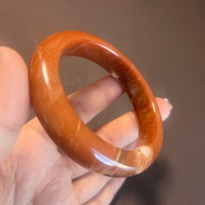 天然辽宁岫岩玉辽阳红花玉手镯女款手镯油子料