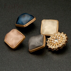 冬季羊毛呢羊绒羊毛大衣貂皮大衣袖口装饰扣高端扣子奢华高档女士