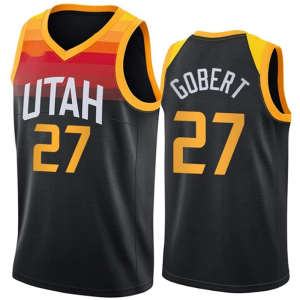犹他爵士队27号鲁迪戈贝尔球衣 gobert 热压城市版定制背心篮球服