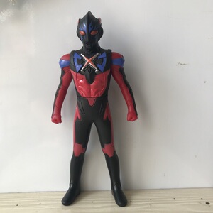 大号黑暗艾克斯奥特曼玩具送卡片 闪光玩偶软胶人偶手办模型 男童