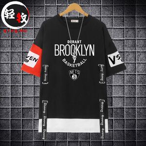 篮网队城市版球衣杜兰特7号欧文11哈登13涂鸦篮球休闲短袖t恤宽松