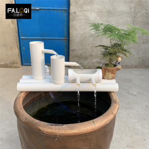 pvc水管鱼缸流水摆件瓷缸庭院流水器石槽养鱼缸上置过滤系统鱼池