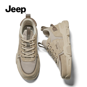 jeep吉普男鞋春季2024年新款加绒保暖加厚棉鞋男运动休闲老爹潮鞋
