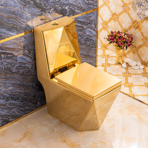 欧式金色卫生间马桶酒店会所黄金色坐便器彩色艺术创意陶瓷座便器