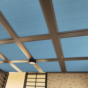 布梅芬智能电动阳光房遮阳帘顶帘全遮光蜂巢帘阳台天窗玻璃房隔热