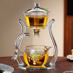 功夫茶具套装家用懒人泡茶器半自动玻璃耐高温茶具冲茶壶