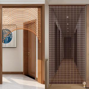 全桃木葫芦门帘珠帘大门卫生间卧室客厅挡煞帘门对门隔断帘免打孔