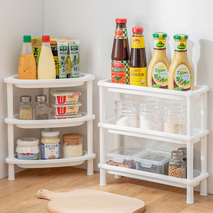 塑料厨房三角置物架台面油盐酱醋调味品收纳架神器多功能调料架