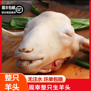 羊头整只新鲜头羊带皮冷冻羊头肉鲜羊脸肉山羊头羊蹄羊杂清真包邮