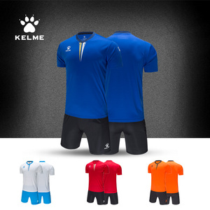 KELME卡尔美运动T恤男定制套装男成人比赛训练球衣v领短袖球服