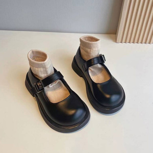 女童方口黑色小皮鞋2024新款儿童演出小黑鞋夏季单鞋软底公主鞋