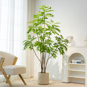 仿真绿植香椿树高端轻奢大型室内加密仿生植物假盆栽客厅装饰摆件