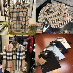 春英伦格子衬衫男长袖经典格纹纯棉彩虹字母织带涂鸦休闲衬衣b家