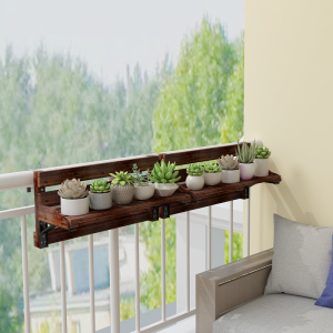 实木栏杆花架阳台悬挂窗户花架置物架折叠窗台花架挂式简约花架子