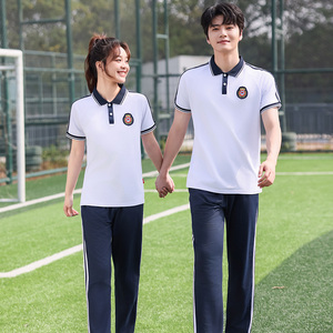 中小学生校服三件套韩版秋季运动长袖学院风高中男女短袖班服套装