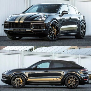 保时捷卡宴cayenne车贴拉花 个性运动车身装饰贴纸引擎盖彩条