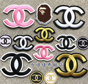 潮牌时尚布贴衣服装饰贴补丁贴可缝可烫大小号刺绣小香徽章标志贴