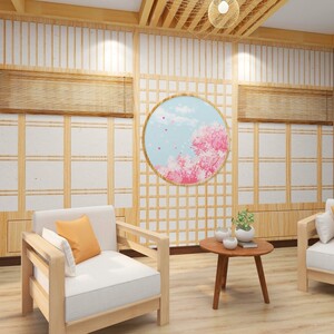 日式酵素浴背景墙壁画日本料理餐饮店墙布日系主题剧本杀包厢墙纸