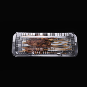 烧烤打包盒一次性长方形塑料外卖炸串包装盒加厚透明烤串打包盒