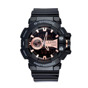 卡西欧(casio)g-shock系列时尚黑金配色运动腕表ga-400gbx