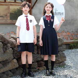 诗歌朗诵演出服女童背带裙儿童合唱指挥服小学生口才比赛表演服装