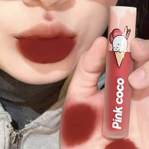冰淇淋丝绒哑光唇釉网红同款雾面学生款单支不沾杯不掉色显白口红