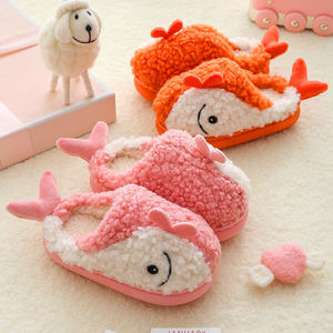 儿童棉拖鞋冬男童女童卡通海豚小童宝宝拖鞋室内中大童家居鞋防滑