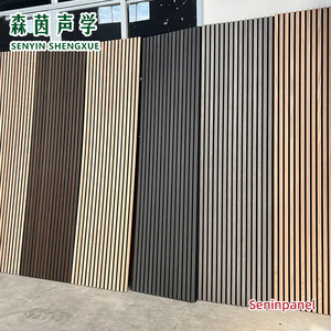 外贸工厂墙面装饰木质格栅板MDF环保阻燃吸音降噪材料墙面吸音板