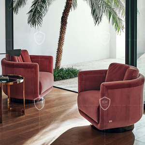 廷匠高端轻奢定制家具意大利fendi芬迪现代绒布皮艺单人休闲沙发