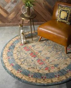 美式乡村复古圆形吊篮地毯家用客厅卧室地垫波西米亚民族风可水洗