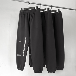 重磅yeezy season5椰子第五季侃爷kanye水洗欧美高街刺绣毛圈长裤