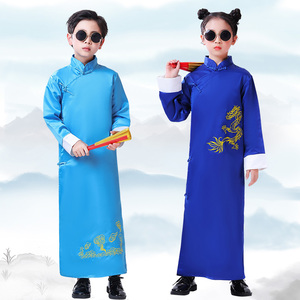说书人儿童演出服相声服大褂民国长衫袍马褂中式幼儿园六一舞蹈服
